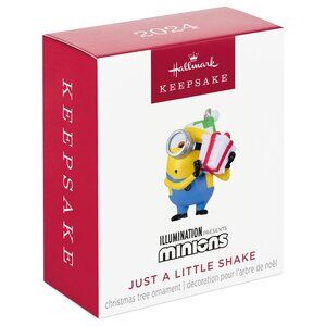 New! Minions Despicable Me Hallmark Keepsake Christmas Ornament Present Shake